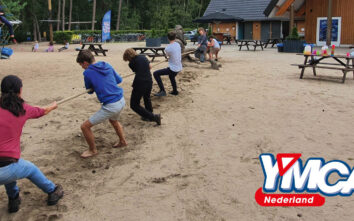 Young people from YMCA Netherlands having fun outside