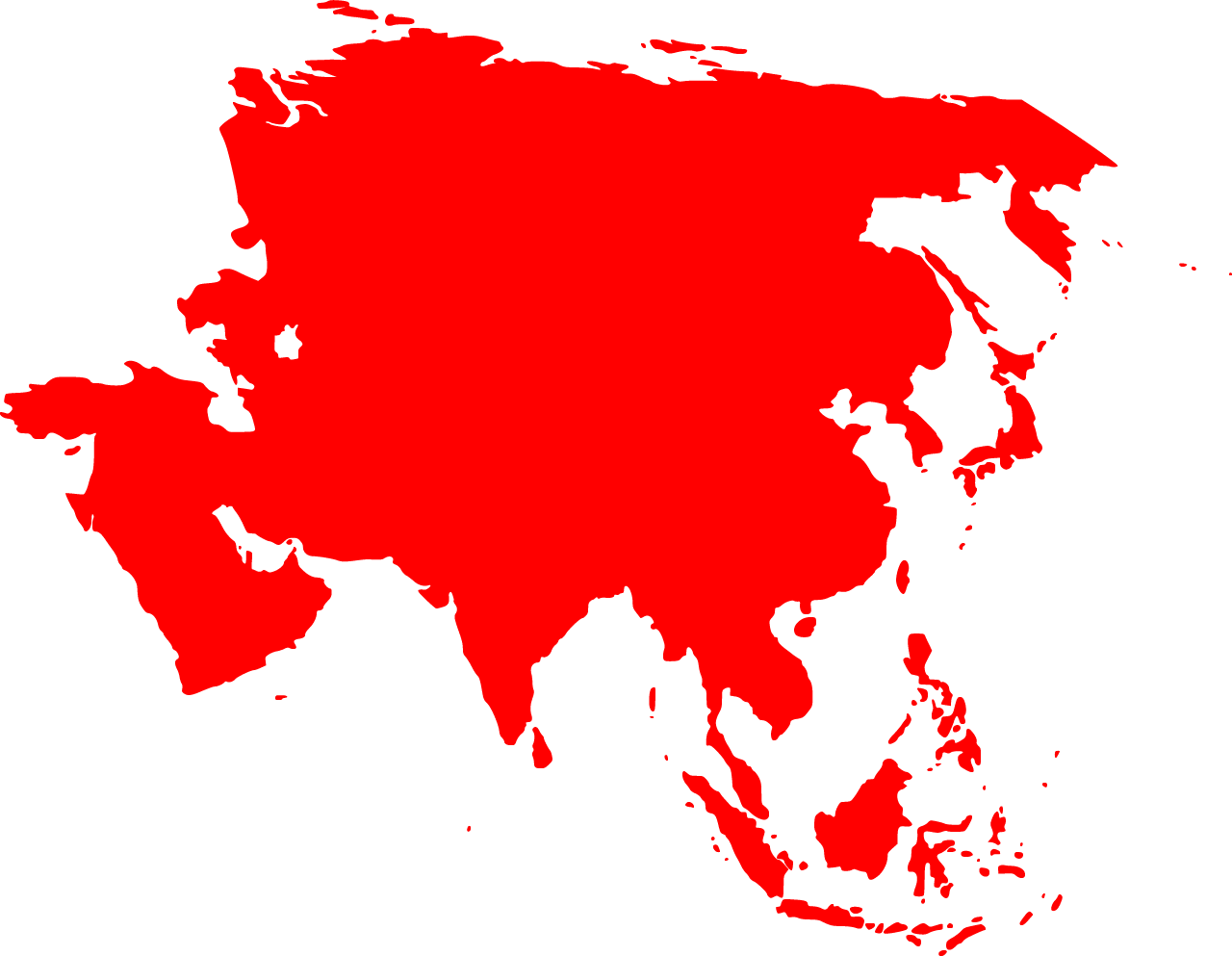 Red map of asia