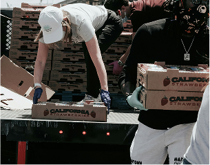 People working on deliveries